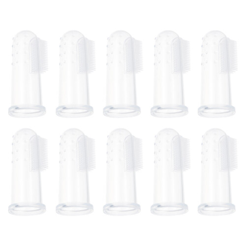 20Ensembles Brosses Doigts Silicone Blanches Pour Soins Bucaux Animaux