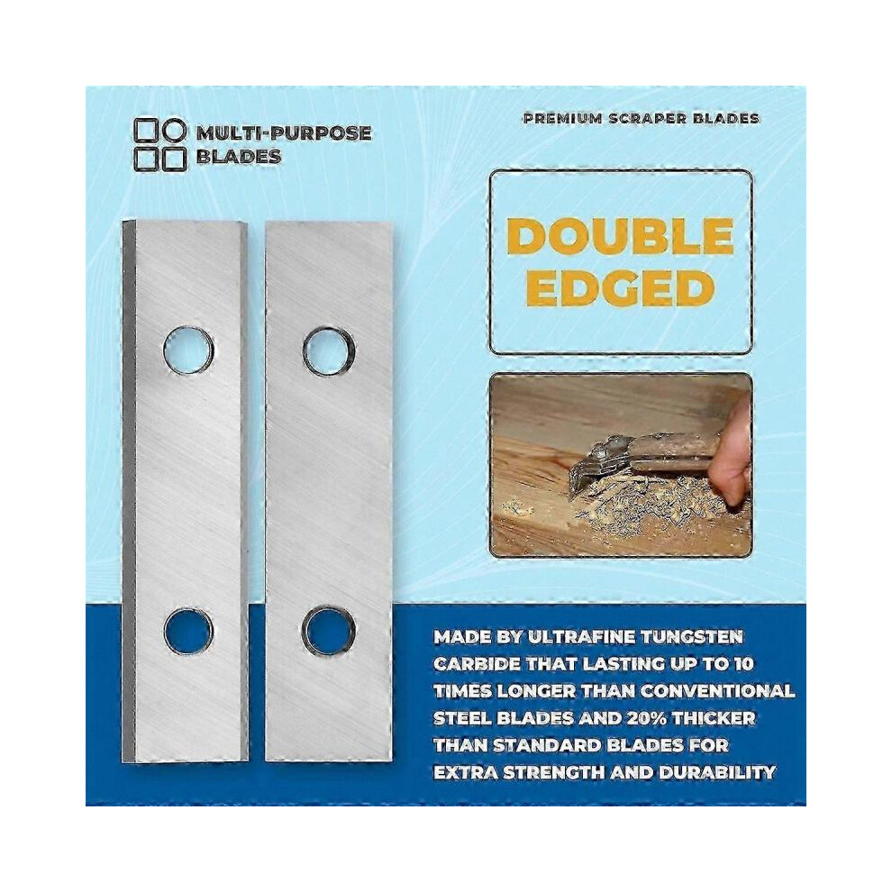 10-Pack Tungsten Carbide Double Edged Scraper Blades, 50x12x1.5mm ...