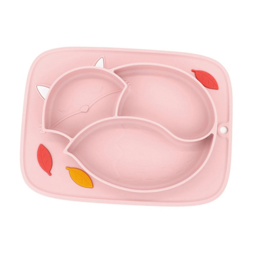 Cartoon Shaped Silicone Cup Dinner Plate For Kids, Divided Food Tray, Temperature Resistant, 1Pc Mealtime Plate