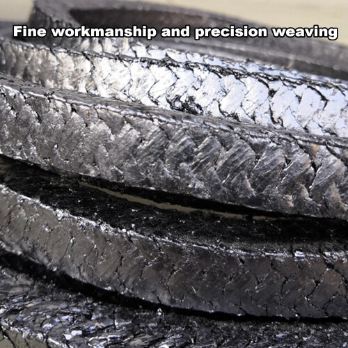 Expanded Flexible Graphite 1m Length Graphite Braided Compression Packing With Wire Reinforcement 0.23in x 0.23in 2