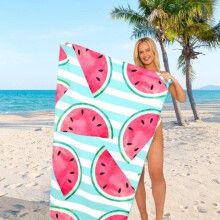 (100cm x 180cm Watermelon) Jumbo Beach Towels, Light weight, Quick Dry Extra Large 100cm x 200cm and 100cm x 180cm Microfibre Sand free Beach Towels, 100% Recycled