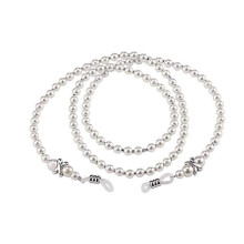 6Pcs Silver Pearl Glasses Holder Strap Eyewear Retainer Necklace