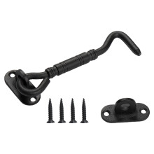 4 Inch Steel Hook Latches Heavy Duty Rust Resistant Fasteners For Bathroom Bedroom Garage Warehouse With Screws Silver