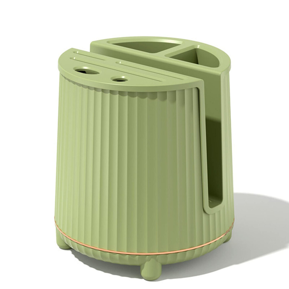 360 Degree Rotating Holder For Kitchen Counter Plastic Utensil Holder Large Capacity Drain Chopstick Block Avocado Green-image-OPC-PKYKSQ7-NEW