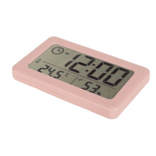 Pink Portable Digital Temperature Humidity Alarm – CR2032 Battery, 240mAh