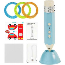(Blue) 3D Printing Painting Pen,Rechargeable Low Temperature Artistic 3D Drawing Pen 2025