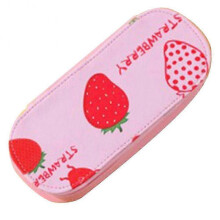 (Strawberry) PU Leather Pencil Case Fashion Fruits Zipper Pen Pouch Cosmetic Storage Bag 2025