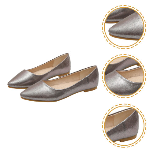 Spring Pointed Head Footwear Non Slip Soles Rubber 1 Pair 1