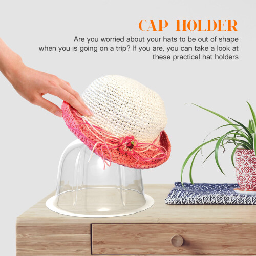 3 Pcs Hat Display Holder Stand For Baseball Caps Desk Rack Plastic 2
