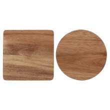 6 Pcs Wooden Cup Mats Heat-Proof Wood Household Glass Cup Pads
