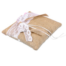 3 Pcs White Throw Pillows Velvet Hessian Cushion Lace Trim