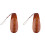 2 Pieces Portable Solid Wood Shoehorn Rhinestone Travel Brown 2