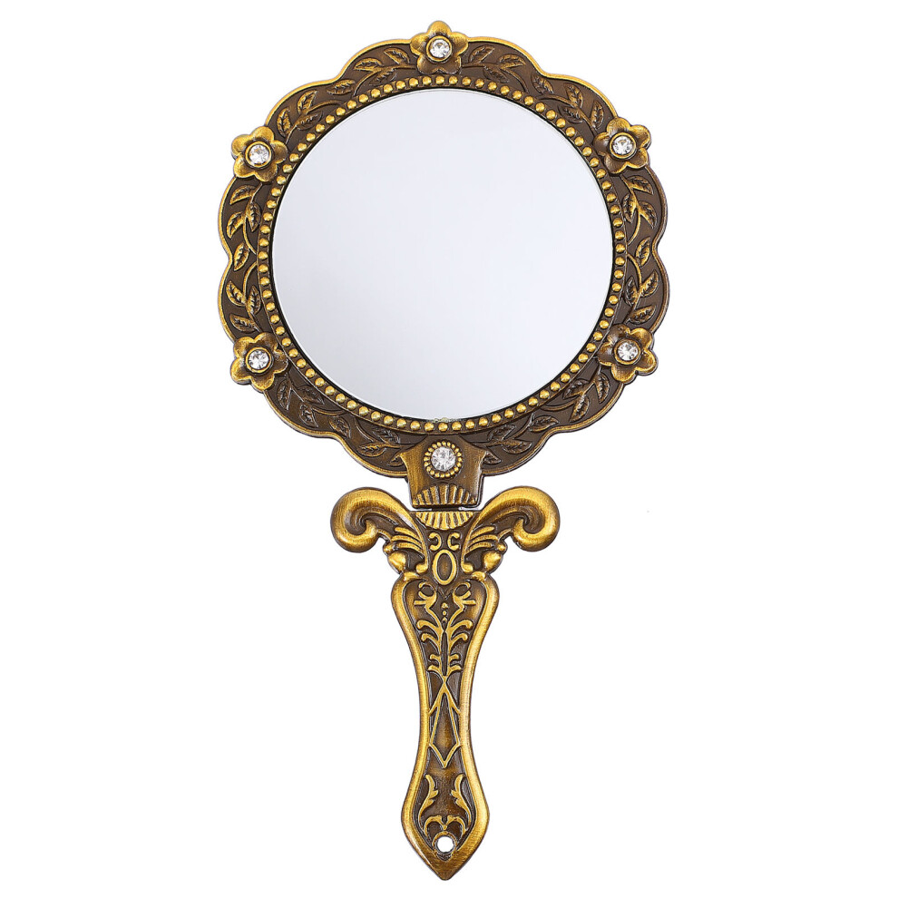 Aboofan 2Pcs Crystal Mirror Handheld Cosmetic Mirror Portable Vanity Folding