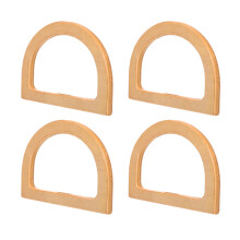 8St Beige Bamboe Tas Handvatten D-Vormige Tassen Handvat Decoratie