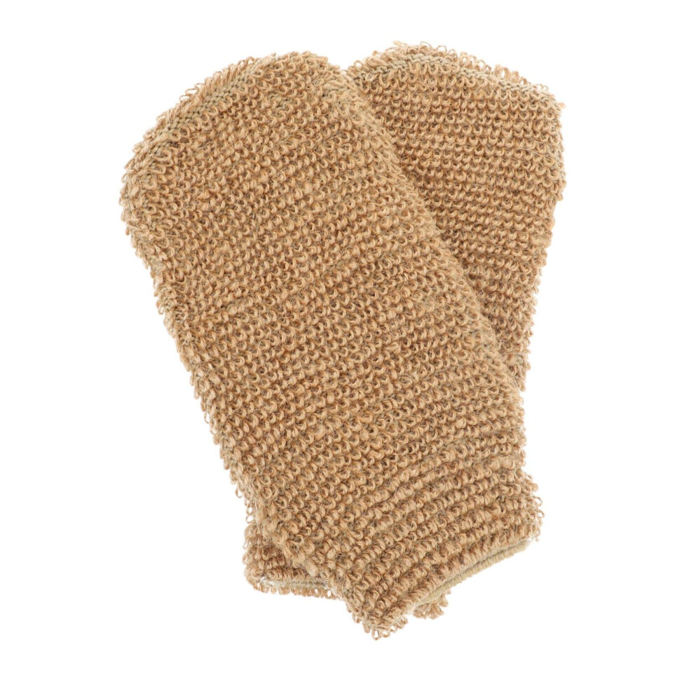 Bath Rubbing Towels 2-Pc Set - Jute Bath Gloves, Body Washing Gloves, Exfoliating Spa Mitts For Home Use