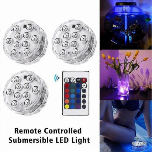 (A 10led 07) Floating Submersible Lights 13 Led Remote Controlled Underwater Light 2