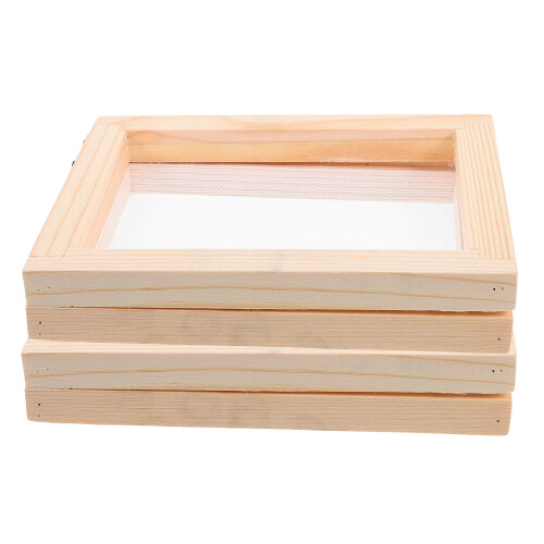 8 Pcs Wooden Paper Making Molds And Screens For Frames 1