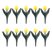 30Pièces Piquets Jardin PVC Clôture Bordure Tulipes