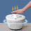 Salad Spinner Press, Vegetable Dehydrator, Fruit Shaker, 26cm White, Large Capacity Kitchen Drainer Basket 2