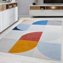 (Kira, 40cm X 60cm (SMALL)) Bourn London Decorative Printed Rug – Modern Non-Slip Rugs for Bedroom, Living Room & Office, Soft Texture, Fade & Stain Resistant, Pet