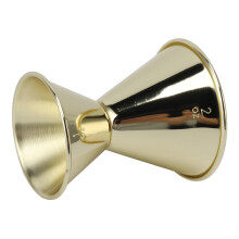 Doppelkopfiger Cocktail-Jigger aus Edelstahl, 6,5 x 8 cm, goldplatziert