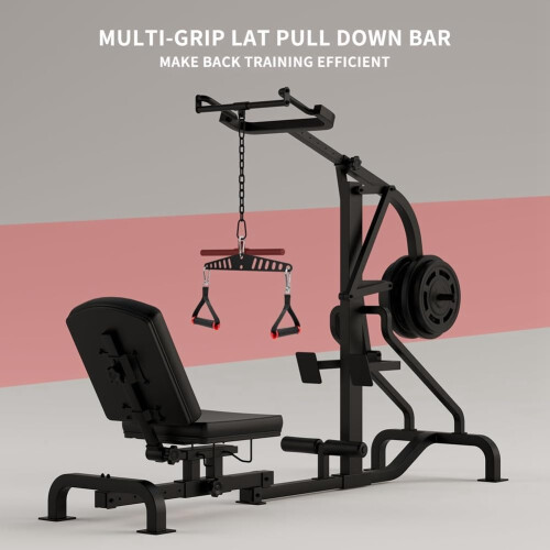 Multi-Grip LAT Pull Down Bar For Home Gym Spreader Plate Lat Pulldown Attachments System Compatible Cable Machines Steel 2