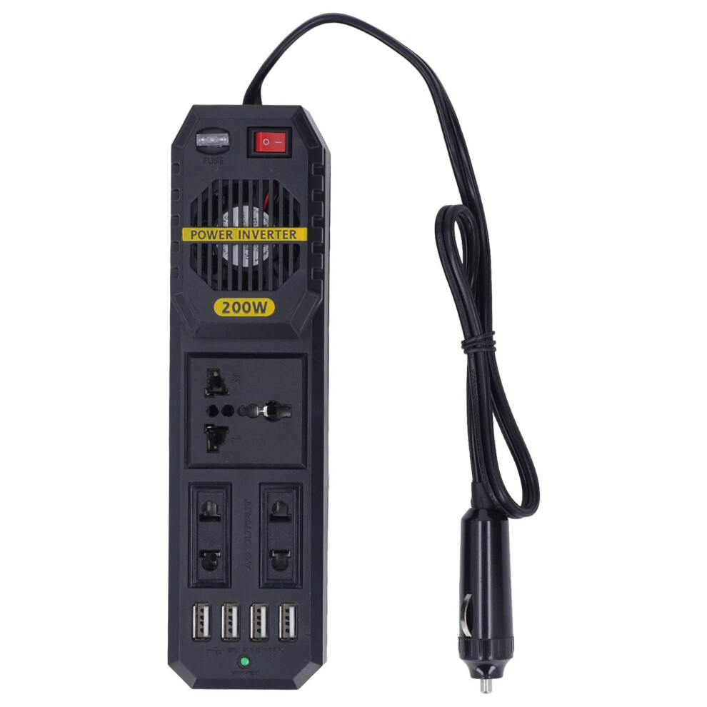 Power Inverter 200W Car Inverter 12V To 220V Ac Converter With 4.1A Usb Ports 9354506160524