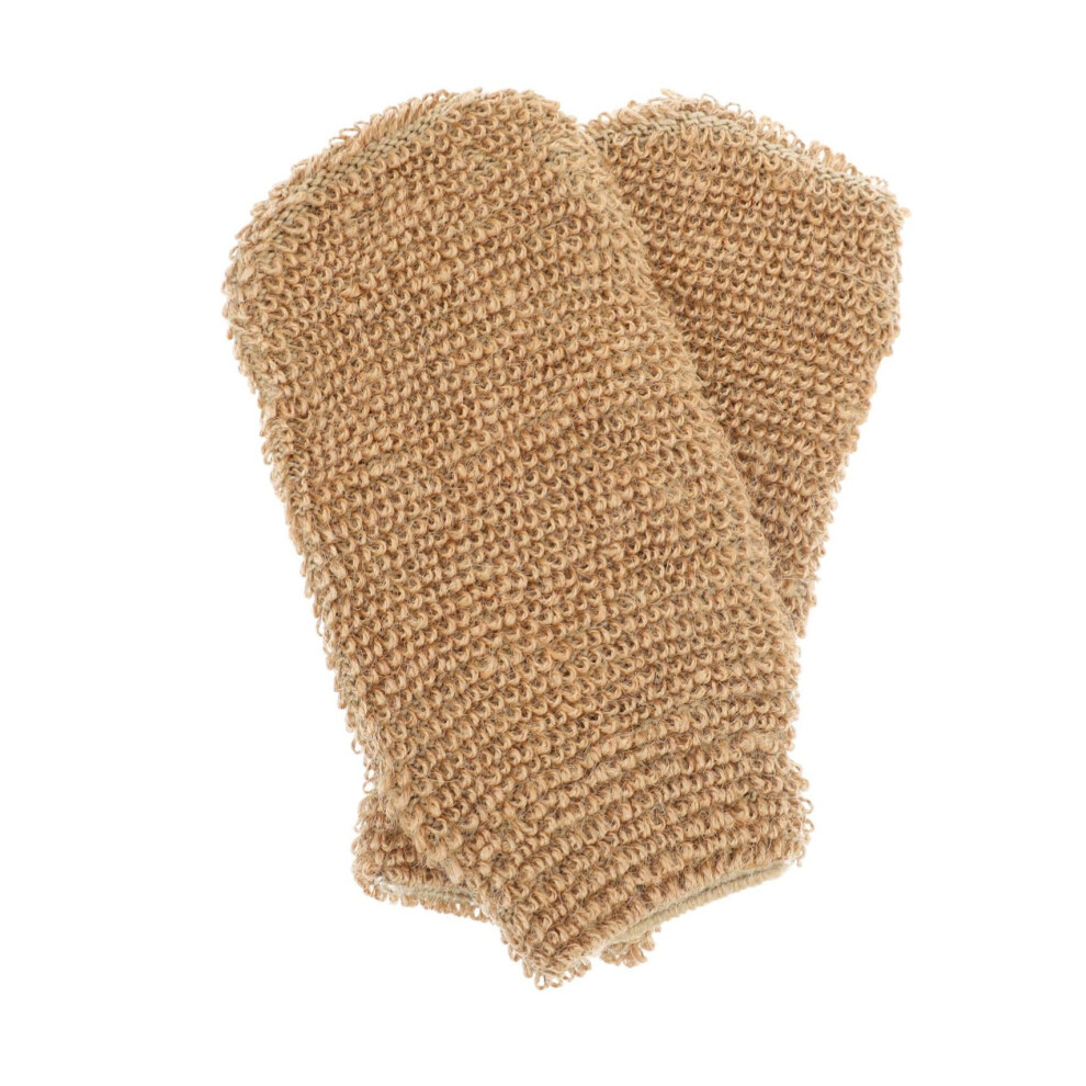 Shower Gloves 2-Piece Set Jute Exfoliating Bath Gloves For Body Scrub Hand Rubbing Spa Shower Accessory