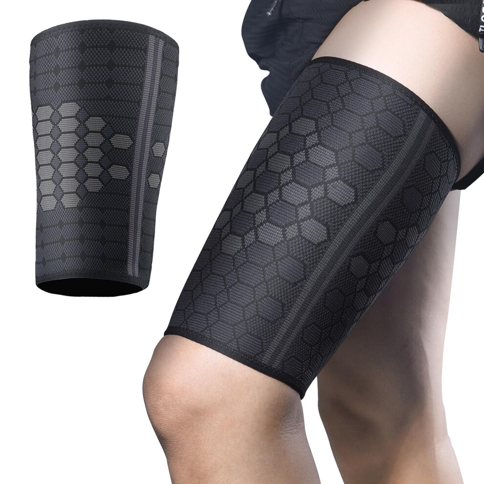 Thigh Compression Support Sleeve, Unisex, Sizes Available, For Hamstring And Quadricep Injury Recovery, Pain Relief