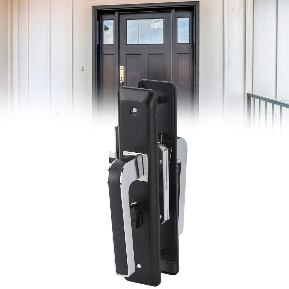 Privacy Bathroom Lever Lock Set, Aluminum Alloy, Black, Low Noise 4901352207115