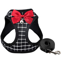 Cat Harness and Leash Set XXS, Breathable Adjustable Anti-Slip Nylon, Bow and Bell, For Cats, Puppies, Kittens, Pets