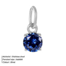 (Steel royal blue, adult) Titanium Steel Round Pendant DIY Jewelry Accessories Ladies