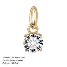 (Golden White, adult) Titanium Steel Round Pendant DIY Jewelry Accessories Ladies