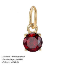 (Golden Red, adult) Titanium Steel Round Pendant DIY Jewelry Accessories Ladies