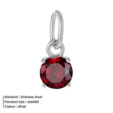 (Steel red, adult) Titanium Steel Round Pendant DIY Jewelry Accessories Ladies