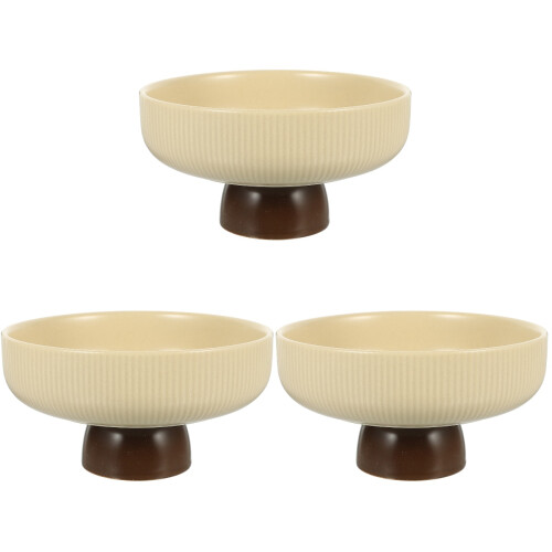 3Pcs Ceramic Cake Storage Stand High Based Display Tray Snacks Holder 1