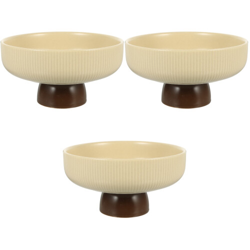 3Pcs Ceramic Cake Storage Stand High Based Display Tray Snacks Holder 2