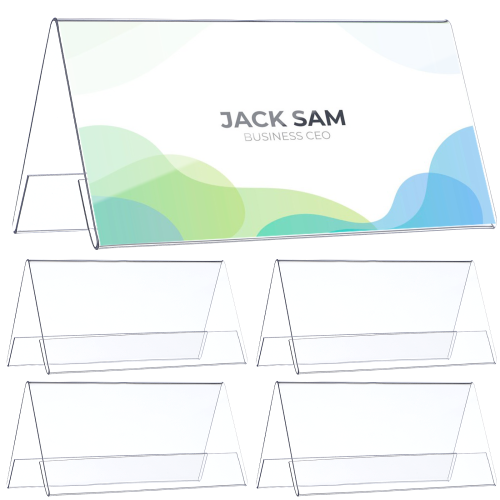 2 Count Acrylic Stands For Display Business Card Desk Name Office 2