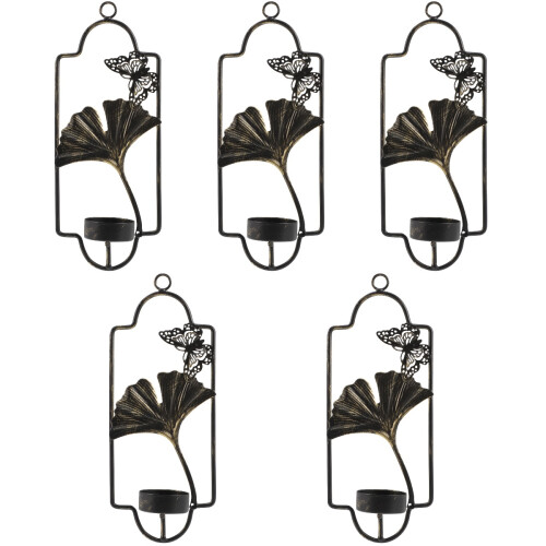5 Hanging Candle Holder Sconce Decor Coffee Table Black 2