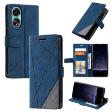 (Blue) Case for OPPO A78 4G Leather Magnetic Folio Cover with Card Holder ...