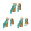 3Sets Bamboo Hand Clappers Loud Crisp Sound Assorted Color Percussion 4