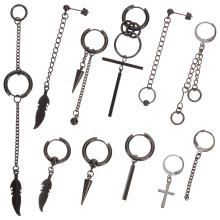4 Pcs Earring For Men Earrings Stainless Steel Men'S Punk Jewelry