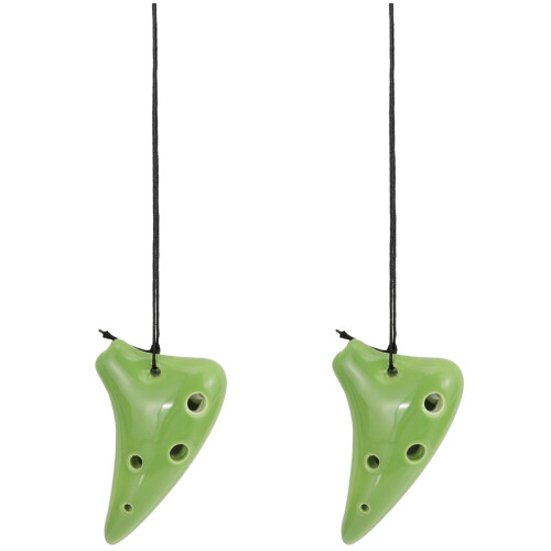 2Pièces Ocarina 6 Trous Portable Dolomite Vert Pour Enfants Débutants 1