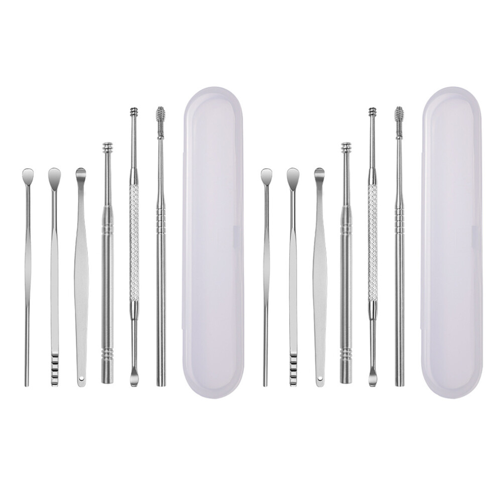 Aboofan 6 Sets Ear Picking Tool Stainless Steel Child Earwax Spoon