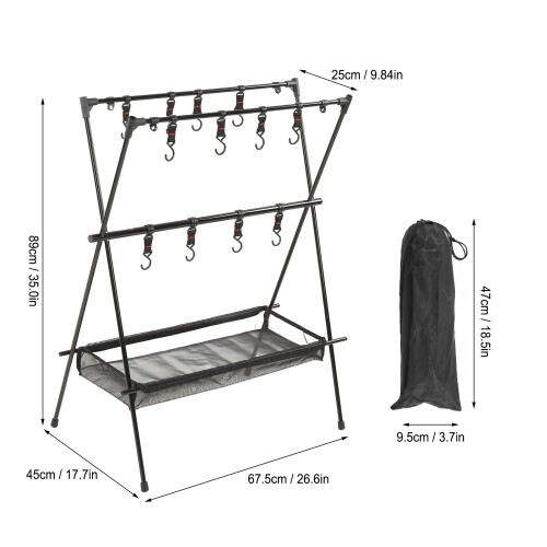 Tragbarer Outdoor-Camping-Doppel-Schwebeständer mit Mesh-Tasche 1