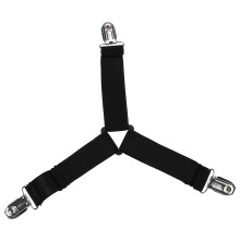 4pcs Adjustable Bed Sheet Fasteners Clips Straps 40-90cm Black