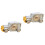 2 Pcs Classic Car Shape Desktop Alarm Clock For Home Office Silver 4