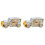 2 Pcs Classic Car Shape Desktop Alarm Clock For Home Office Silver 2
