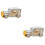 2 Pcs Classic Car Shape Desktop Alarm Clock For Home Office Silver 6