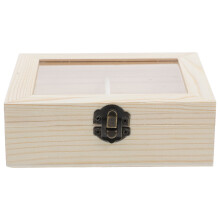 3Pcs Wooden Flip Top Tea Bag Organizer With Four Compartments For Home